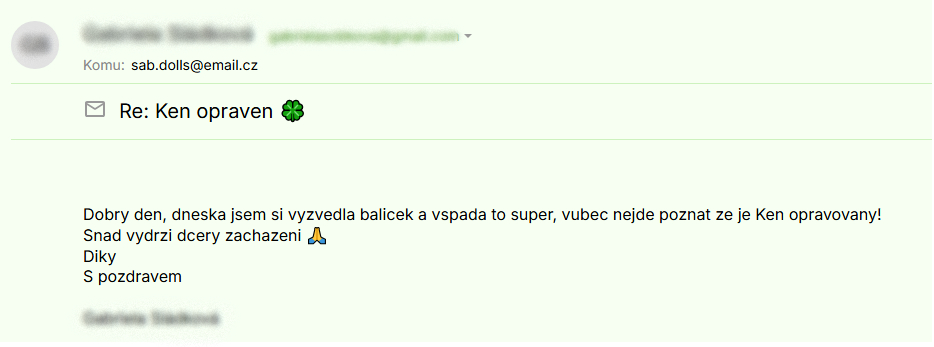 Další úžasná zpráva, jsem ráda, že vše dopadlo dobře ♥ Děkuji ♥ 🍀
